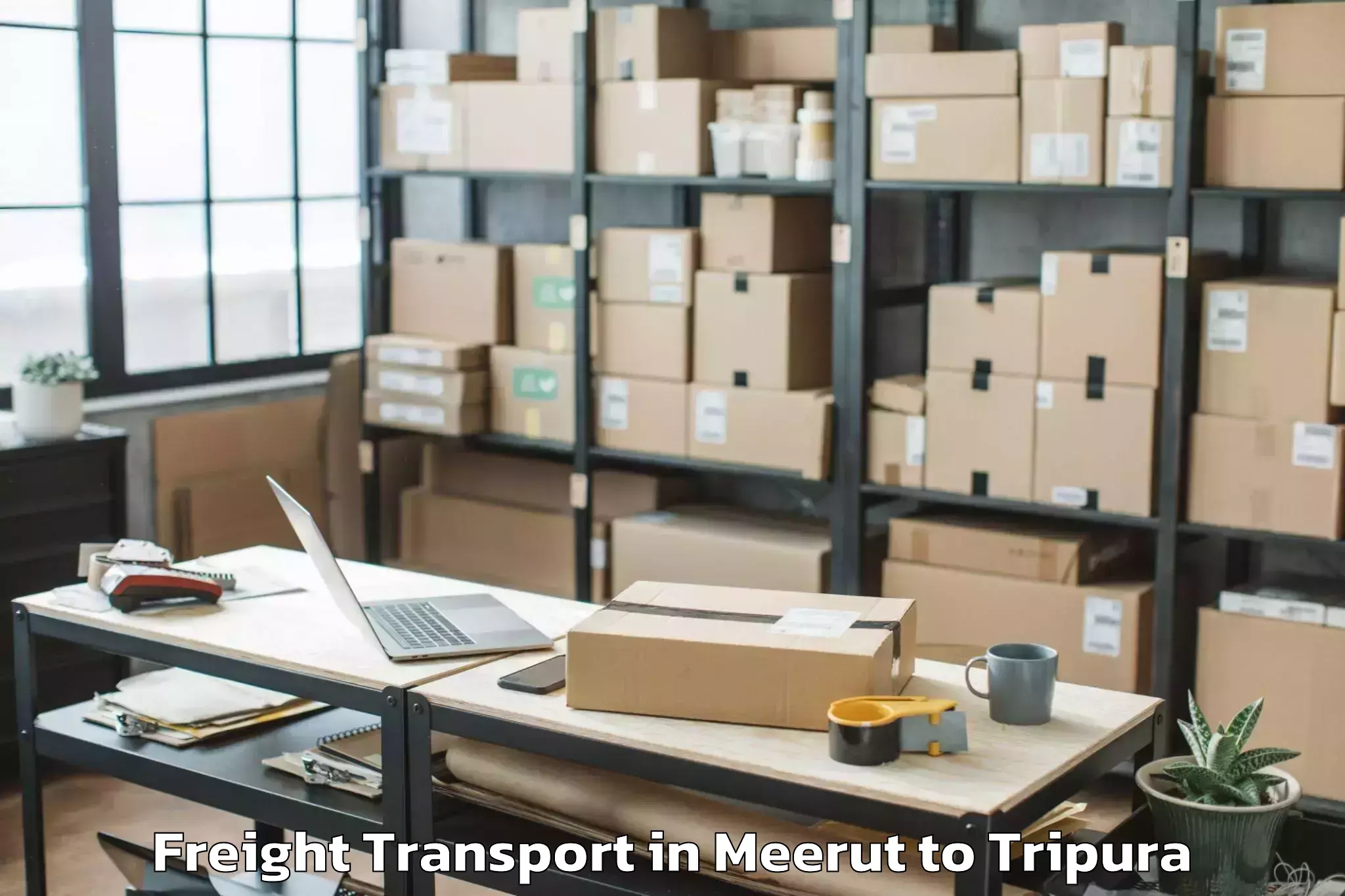 Affordable Meerut to Hrishyamukh Freight Transport